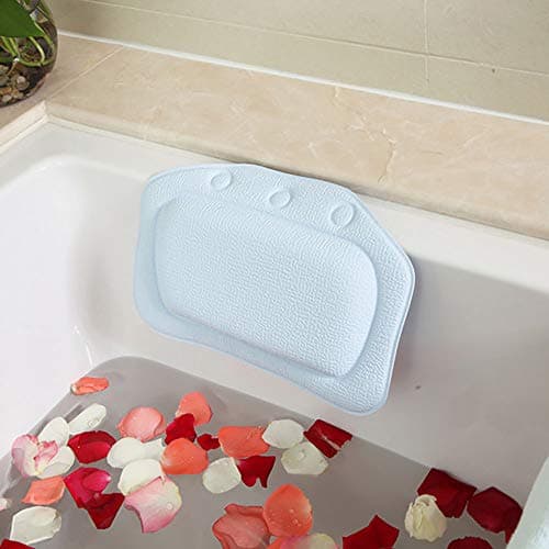 PUDDINGHH® Bath Pillow Bathroom Neck Spa Soft Bathtub Support Pillow Cushion Comfort with Suction Cup,Blue
