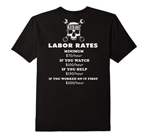 Men's Funny Mechanic Prices Tee 2XL Black