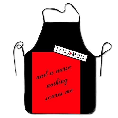 Pattern Apron Burlap Polyester Women I Am A Mom And A Nurse Nothing Scares Me New FRICSTAR