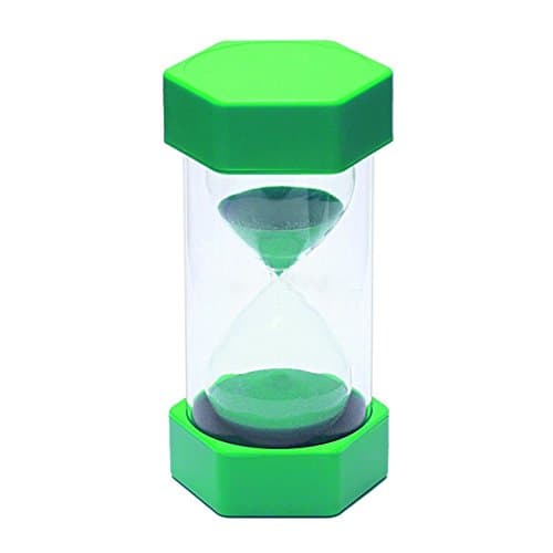 Hourglass Sand Clock Timer, Right Options Large Sand Timer 1/2/3/5/10/15/30mins for Kitchen Cooking Games Sports Teacher Autism Children Brush Teeth Countdown(Green,10 minute)
