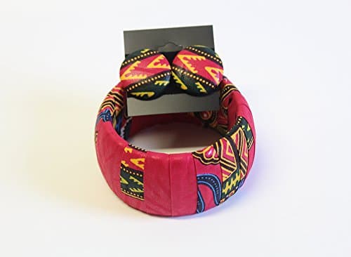 Pink Dashiki Jewelry Set Dashiki Bangle Dashiki Stud Earrings Afrocentric Dashiki Jewelry Set African Stud Earrings Dashiki Ankara Jewelry Orange African Dashiki Afrocentric Stud earrings