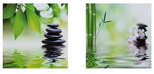 'Wall Art "Bamboo Canvas Set 2 Pictures