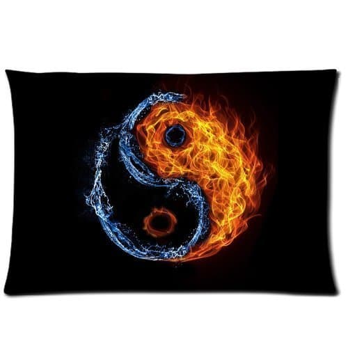 Water fire yin and yang art Custom Queen Size Bed Pillowcase DIY Pillowslips Roomy in Size 20 x 30 Inch Pillowslip Bed Pillow Pillow cases