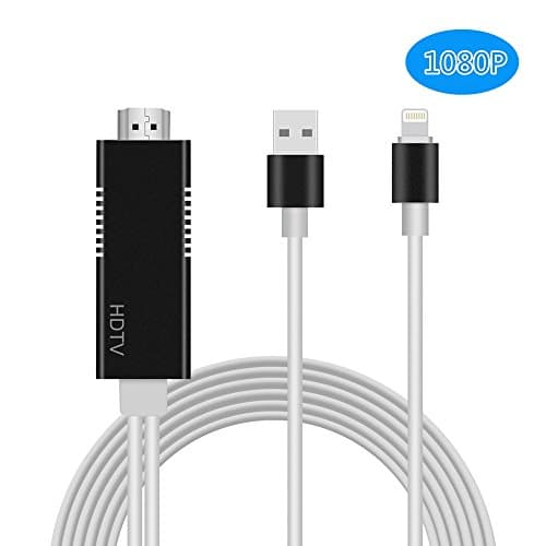 Lightning to HDMI, iPhone to HDMI Adapter Cable 1080P Digital AV Adapter HDTV Cable for iPhone X/8/7/6/5 Series, iPad Air/mini/Pro, iPod touch by PRODELI (Black)