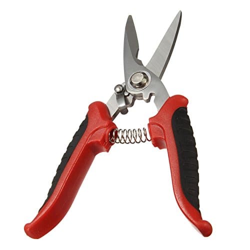 2 Pc Electrician Scissors Manually Shears Groove Cutting Wire Positive Safety Latch Function With Double Color Non-slip Handle, Smooth Operation.