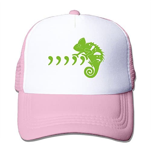 MOMAMU Green Cool Chameleon Summer Caps One Size Fit All Pink