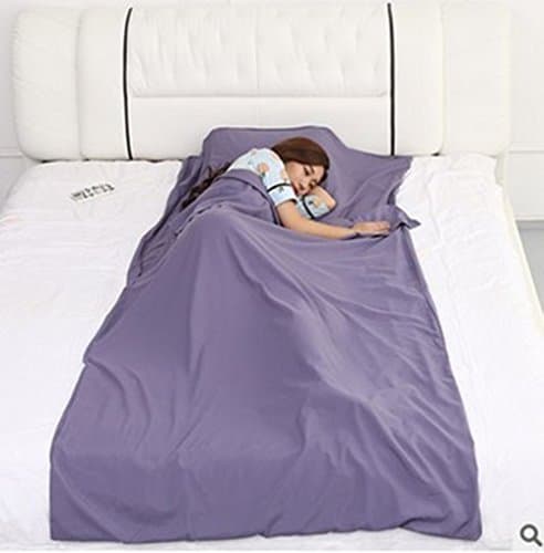 MueYan Single and Doudle Liner Ultra-thin Ultra-light Sleeping Bag Liner Healthy for Camping Hiking Hotel (Blue, 115215(Single Enlarged))