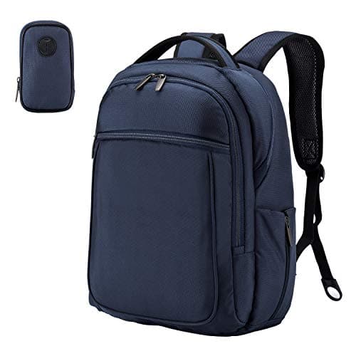 Wemk Laptop Backpack, Business Backpack, Travel Computer Backpack for Women & Men, Water Resistant College School Computer Bag with a Little Bag, Fits 14.1 Inch Laptop& Notebook (Blue)