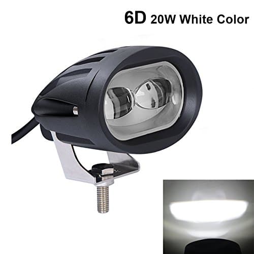 SAFU 1PCS 6D Flood Beam 20W CREE LED Work Light Mini Size For Trucks Tractor Jeep Offroad SUV ATV 4WD White Color 6000K Car Motorcycle Bicycle Wagon DRL Fog Lamp 12V 24V