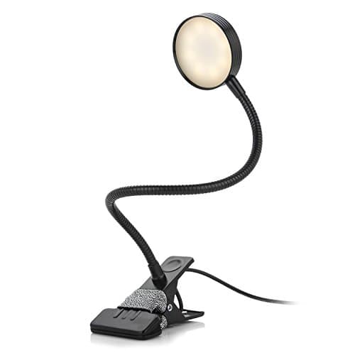 TOMSOO Adjustable LED Sunlight lamp, Clip-On Reading Lamp Natural Light, Portable Book Light With Soft Padded Clamp, Student Lights Outdoor Light, Table Lamp For Desk, Bedside, Piano Rack (Black)