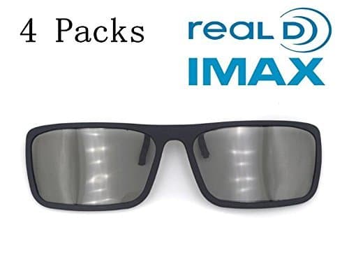EKiimy 4 Packs Disposable 3D Glasses Passive Circular Polarized Clip On 3D Glasses for Reald IMAX LG Sony 3D TV & MasterImage Disney Digital Cinemas
