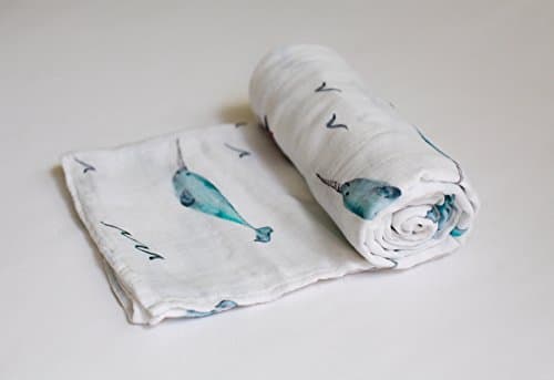 Peri Cotton - Bamboo Muslin Swaddle Blanket - Narwhal