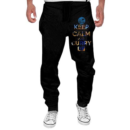 MULY Mens Keep Calm And Curry On Sweatpants Long Track Pants XL