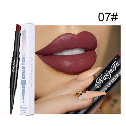 Staron Double-end Long Lasting Lipliner Waterproof Lip Liner Stick Pencil 12 Color Lipstick Pen Matte Lip Liner Makeup, Make Your Lips Appear Fuller, Works for All Skin Tones and Any Lip Color (G)
