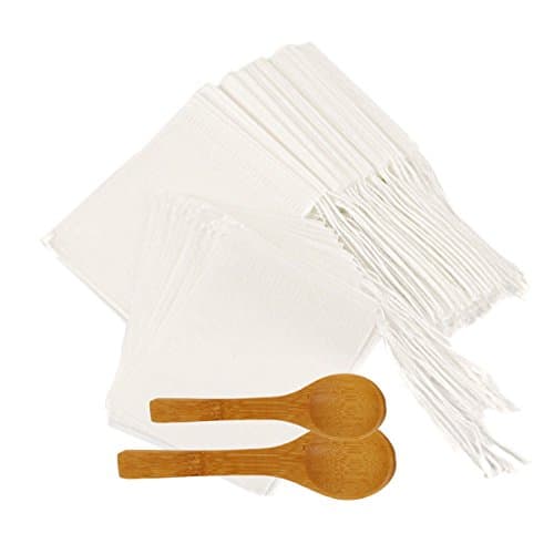 Aresmer 200 Piece Tea Filter Bags Drawstring Empty Bag for Loose Leaf Tea with Two Teaspoons