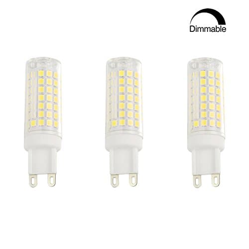 EKSAVE Dimmable G9 LED Bulb, 8W 75W Equivalent 6000K Daylight White Bulbs for Interior Lighting, 3-Pack(white) suggest leviton brand、lutron brand dimmer and wireless hampton bay remote
