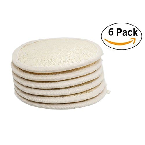Rotus Exfoliating Loofah Sponge Pads with Hook, 6 Pack