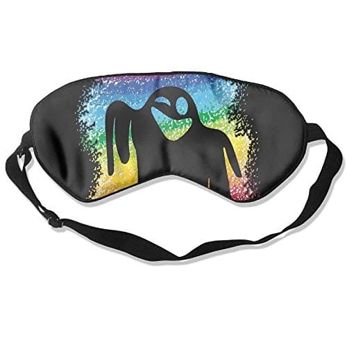Sleeping Eye Mask Ghost in Rainbow Silk Adjustable Eyeshade Silk Mask Shade