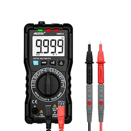 Lovescenario MESTEK DM91A Mini Digital Multimeter 9999 Counts True RMS Auto Range AC/DC Volt Amp Ohm Diode Continuity Capacitance Tester