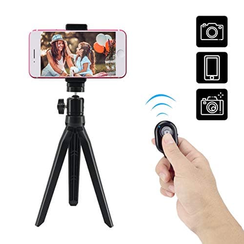 Selfie Stick Tripod Portable and Adjustable Camera Stand Holder with Wireless Bluetooth Remote 360° Rotating Tripod Compatible with iPhone, Android, Samsung Galaxy, Camera Tripod
