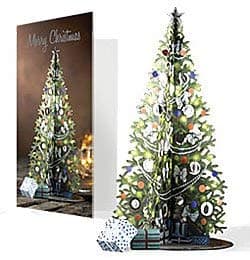 Duckling Greeting Cards - 3D Laser Cut - CHRISTMAS TREE BLUE BOWS