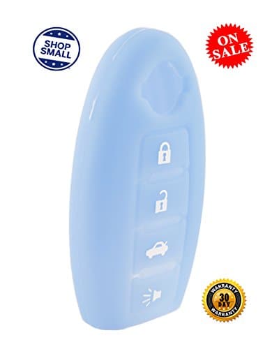 Nissan Key Protector - Silicone Rubber Smart Key Cover - Protecting Remote Control (Key Fob) Case Cover By NJM (Blue)