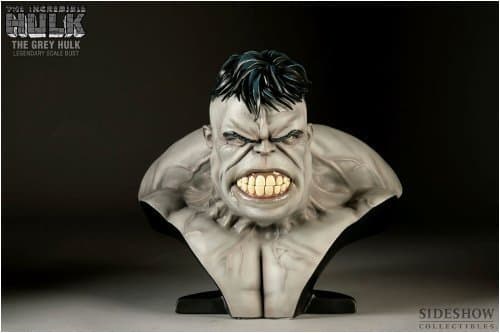 MARVEL Polystone Collectibles: Grey Incredible Hulk Exclusive Edition Legendary Scale Bust Sideshow Collectibles!
