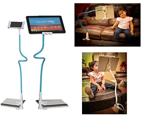 Universal Flexible Long Arms Tablet Holder Support 360-degree Rotating With Gooseneck Mount Clip-on Holder Kit Hands Free Tablet Mount for Bed, Car, Desktop, Chair holder for Tablets(Blue)
