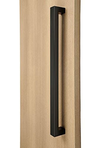 Modern & Contemporary Square / Rectangle Shape / 813mm / 32 inches / Push-Pull Stainless Steel Door Handle - Black Finish