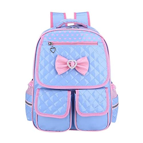 Cute PU Bowknot Backpack Fashion Multi-pocket Double Shoulder Bag for Girl's Perfact Gift