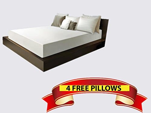 10 Inch King size Cool Breeze Memory Foam Mattress - Medium Firm - Made In The USA - with 4 Free GEL Memory Foam Pillows