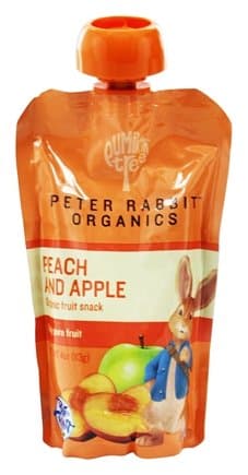 Peter Rabbit Organics - Organic Fruit Snack 100% Pure Peach and Apple - 4 oz. (Pack f 3)