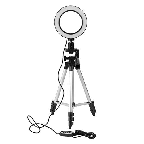 Housesczar 5.7inch Dimmable LED Studio Camera Ring Light Photo Video Light Annular Lamp with Tripods for YouTube