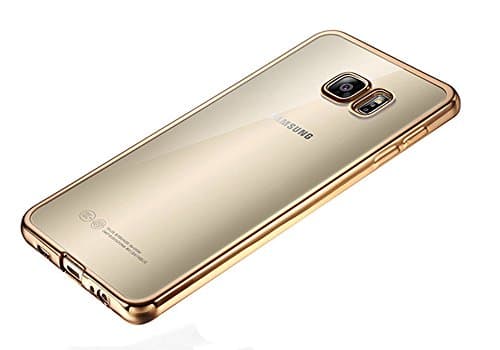 Galaxy S6 Plus Edge Case,Electroplated Slim Fit Metallic Luster Simple Soft TPU Case Cover for Samsung Galaxy S6 Edge Plus - Gold