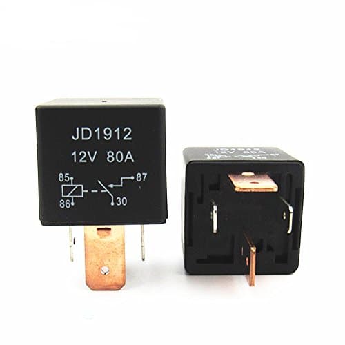 Shenlang 2 Pack Car Relay 4 Pins SPST Wide Copper Pins 12V 80A Amp Auto Electrical Switches Control Module