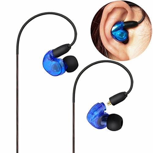 Mucsician Monitors Earbuds with Earhook 5 Feet Cables for On and Off stage Running and Sports