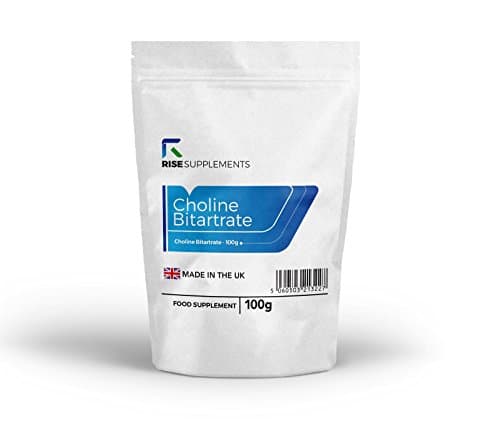 Choline Bitartrate Pure Powder - 100g | for Cognitive Support and Improved Hepatic Function | HIGH Quality Source of Choline | Packaged in ISO Licensed Facilities in The UK - Money Back Guarantee