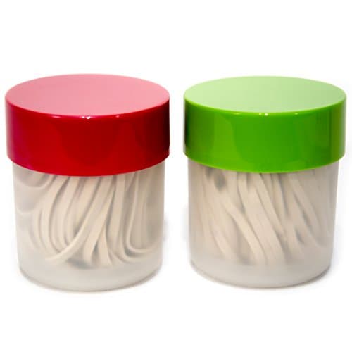 JP Eco Bands - Heavy Duty Long Lasting Rubber Bands - Size #32, Colour White (2 PACK, Approx. 100 pcs) - Stored in Stylish And Handy Round Multi-use Small Plastic Containers With Lids You'll Love!