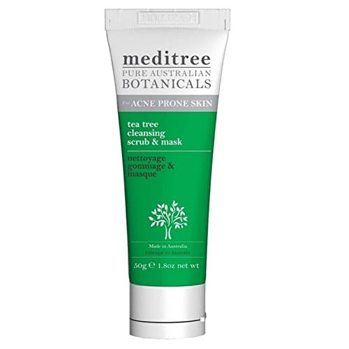 NaturesPlus Meditree Pure Australian Botanicals Tea Tree Cleansing Scrub & Mask - 1.7 oz - Dual Action Exfoliant - Cleanses, Softens, Brightens Oily Combination Skin - Draws Out Impurities - Vegan