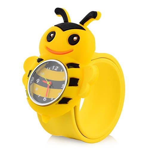Cute Cartoon Slap Watch Bee Design with Bendable Silicone Strap Wristwatches For Children