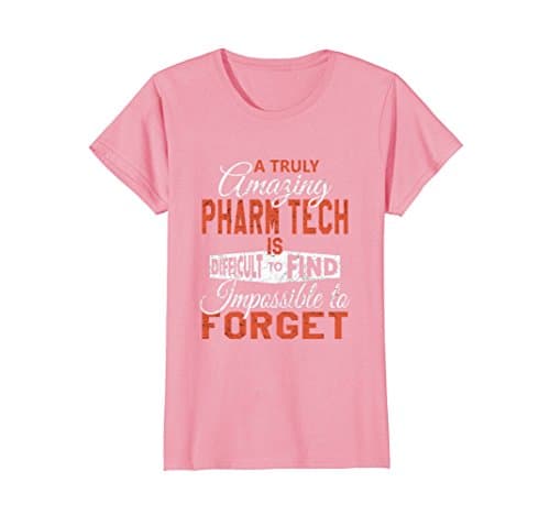 Womens Pharmacy Technician Novelty T-Shirt for Pharm Professionals Medium Pink