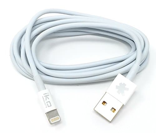 Apple Lightning to USB Cable By IKO | 6.6 Feet (2 Meter) | White