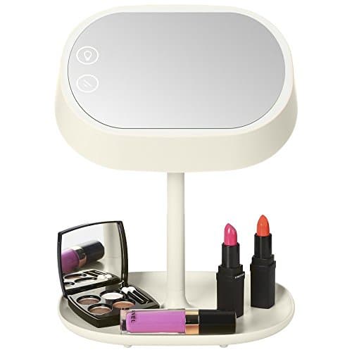Taiyu Makeup Mirror /Table Lamp 2 IN 1 LED Lighted Makeup Mirror, Magnification LED Vanity Mirror with Touch Dimmer, Brighter and 180-Degree Rotation, USB Cable or Battery Powered (Ivory)