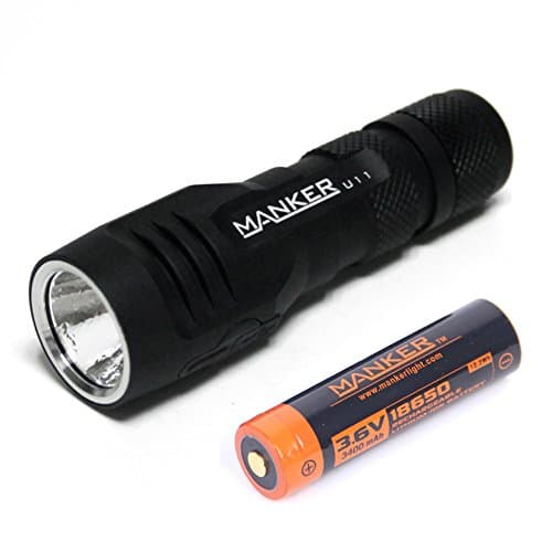 Manker U11 USB Rechargeable Pocket EDC Flashlight, 1050 Lumens CREE XPL V5 LED Torch, Use 1x18650 or 2x CR123 Battery, IPX-8 Waterproof, With Pocket Clip (U11 NW With Battery)
