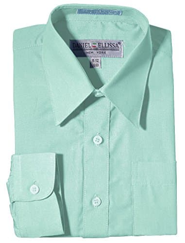 Mens Mint Poly Cotton Button Up Dress Shirt