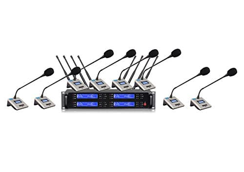 BOLY 8 x 100 Channels UHF Wireless Gooseneck Conference Microphone System