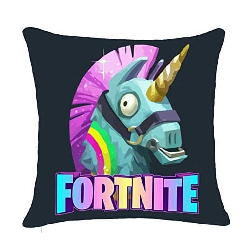 Square Throw Pillow Covers Soft Pillow Case Cotton Linen Pillowcase Zipper Cushion Double Sided Printing 18 x 18 inch - Fortnite Unicorn