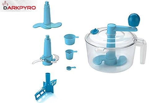 Chefzone 3 In 1 Dough/Atta Maker + Vegetable Cutter + Beater/Churaner With 6 Attchments(3 Blades+3 Measuring Cups)