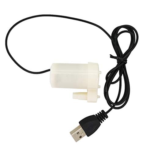 SUKRAGRAHA Mini Micro Submersible Motor Pump Water Pumps DC 3-5V 120L/H (1.6 inch Vertical with USB, White)