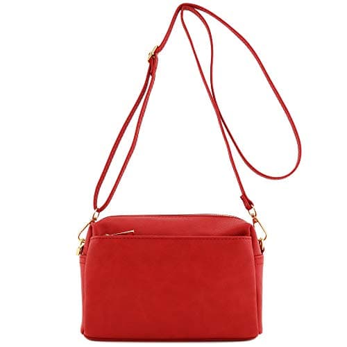 Triple Zip Small Crossbody Bag